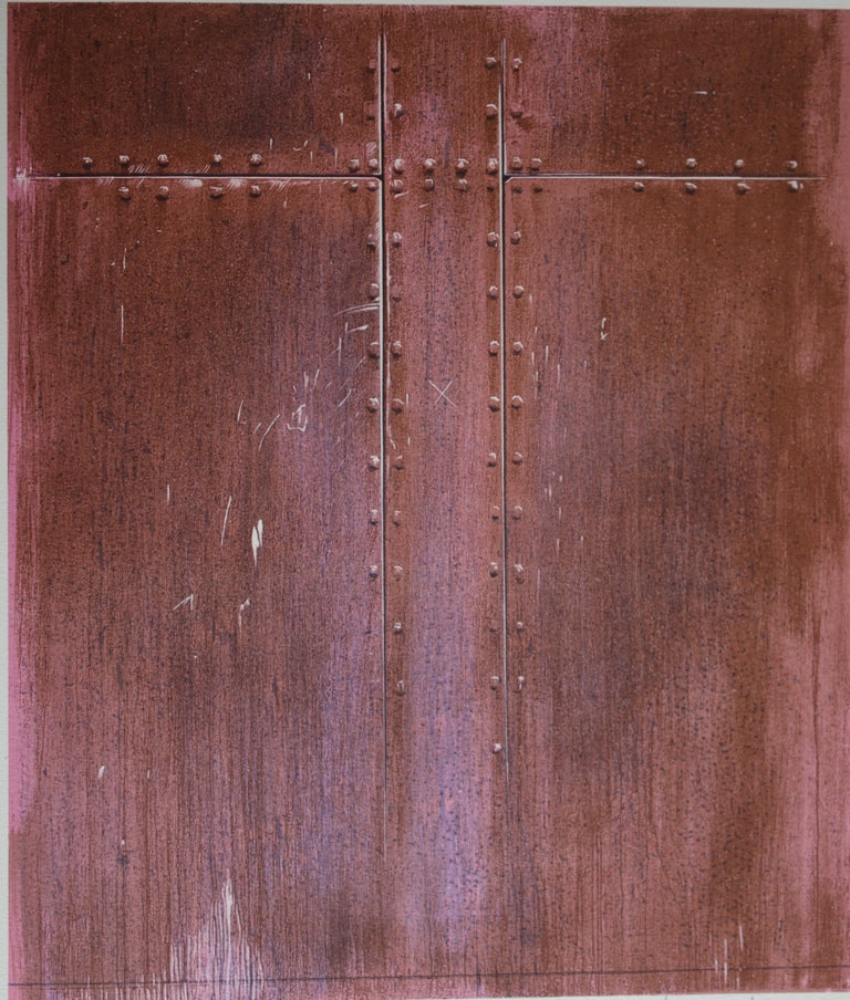 Hastaire HILAIRE : Fragment métallique riveté - Lithographie (détail)