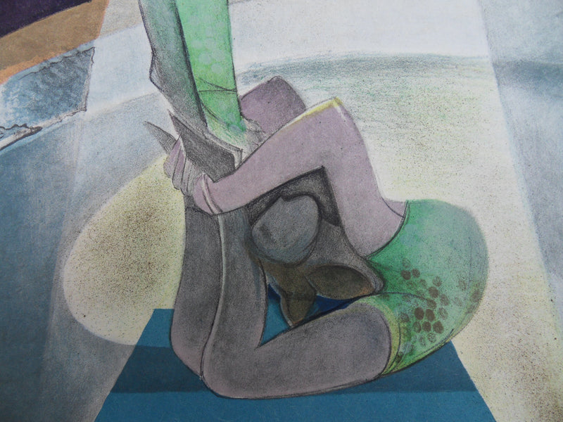 Camille HILAIRE : Les gymnastes, Lithographie originale (photo de détail 3) - Crédit photo : Galerie Art.Paris