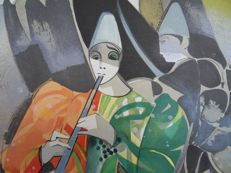 Camille HILAIRE : Le joueur de flûte, Lithographie originale (photo de détail 3) - Crédit photo : Galerie Art.Paris