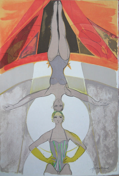 Camille HILAIRE : Le spectacle de cirque, Lithographie originale (vue générale) - Crédit photo : Galerie Art.Paris
