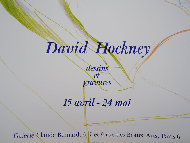 David HOCKNEY : Homme lisant un livre - Affiche (détail)
