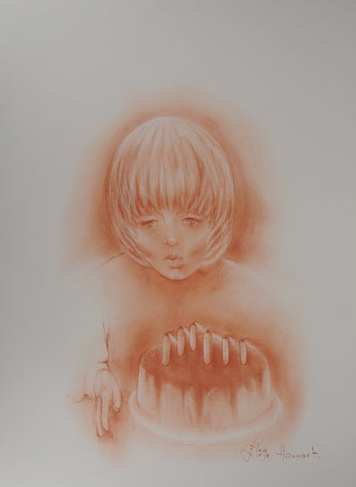 Juliette HONNART : Le gâteau d'anniversaire - Lithographie (détail)