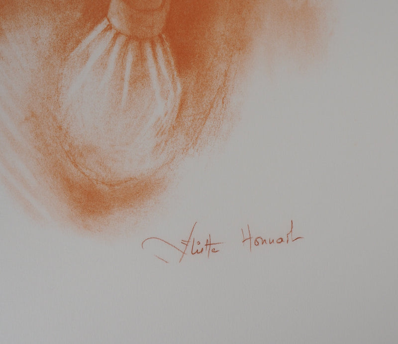Juliette HONNART : Le jeune violoniste - Lithographie (détail)