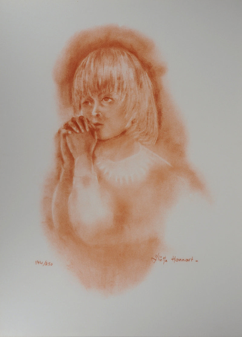 Juliette HONNART : La prière - Lithographie