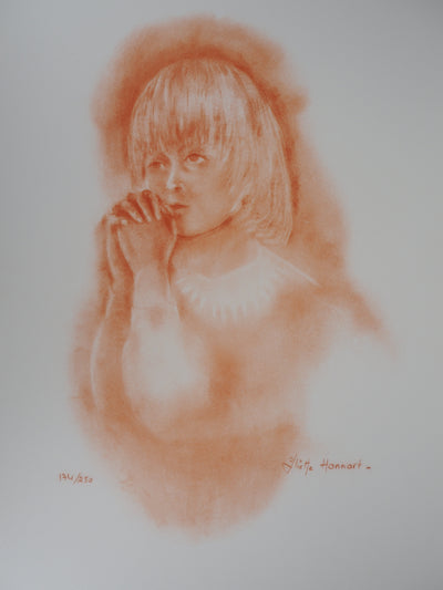 Juliette HONNART : La prière - Lithographie (détail)