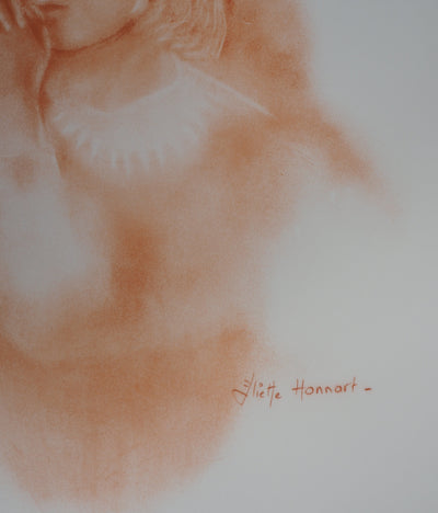 Juliette HONNART : La prière - Lithographie (détail)