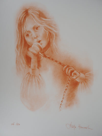 Juliette HONNART : Le téléphone - Lithographie