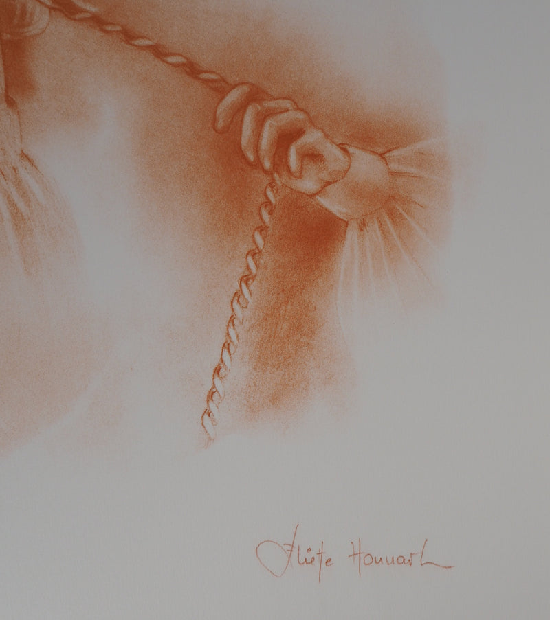 Juliette HONNART : Le téléphone - Lithographie (détail)