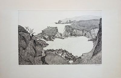 Jacques HOUPLAIN : Calanques à Cassis - Gravure