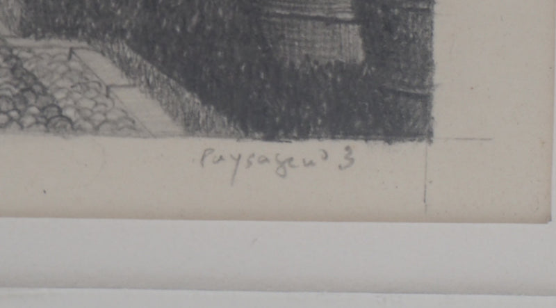 François HOUTIN : Série de paysages : n°3, 1982 - Dessin (détail)