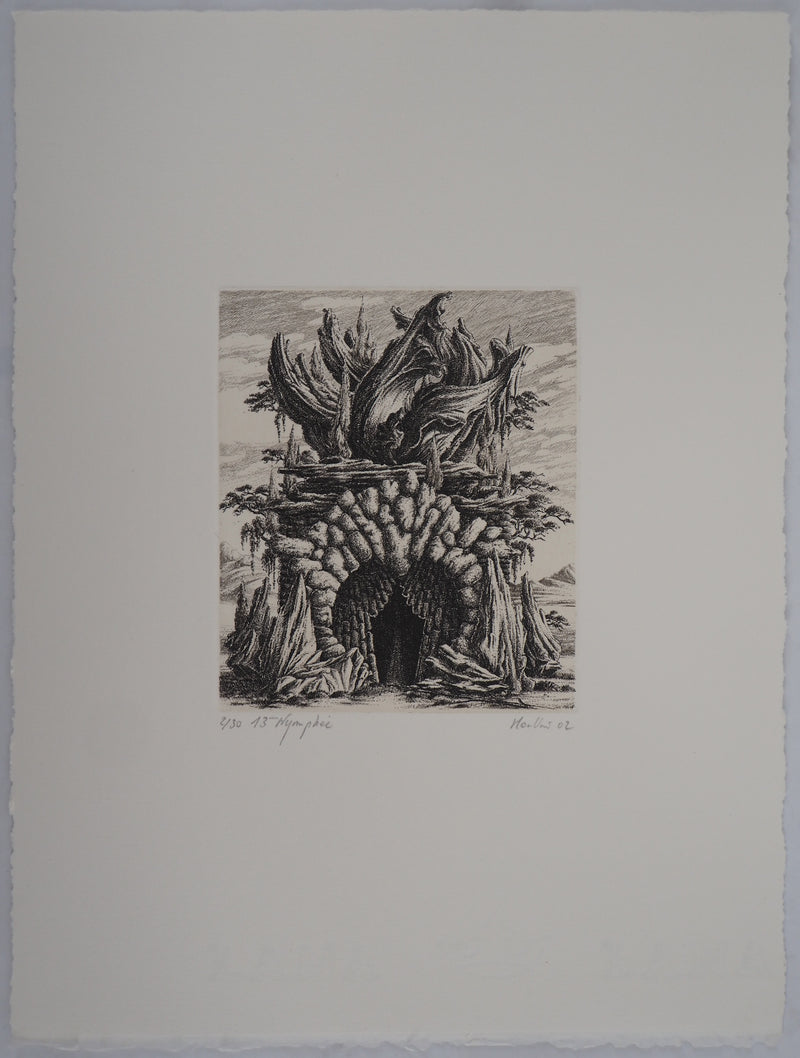 François HOUTIN : 12ème Nymphe - Gravure (détail)