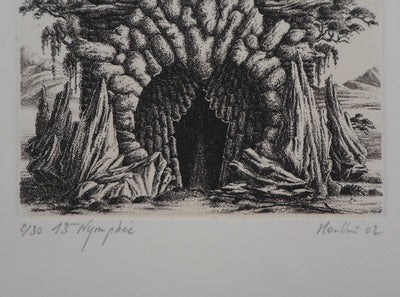 François HOUTIN : 12ème Nymphe - Gravure (détail)