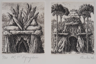 François HOUTIN : 20e et 21ème nymphées - Gravure