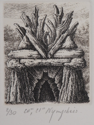François HOUTIN : 20e et 21ème nymphées - Gravure (détail)