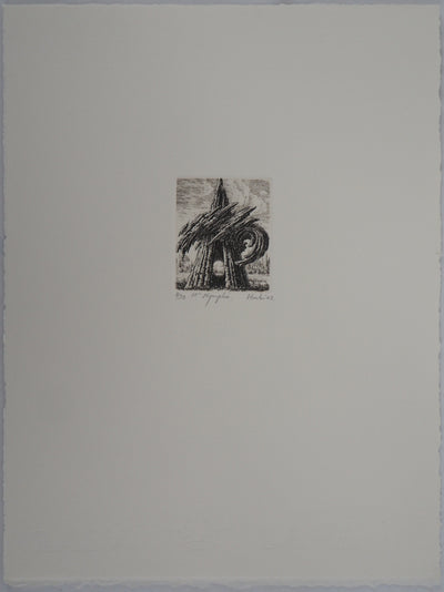 François HOUTIN : 22ème nymphée - Gravure (détail)
