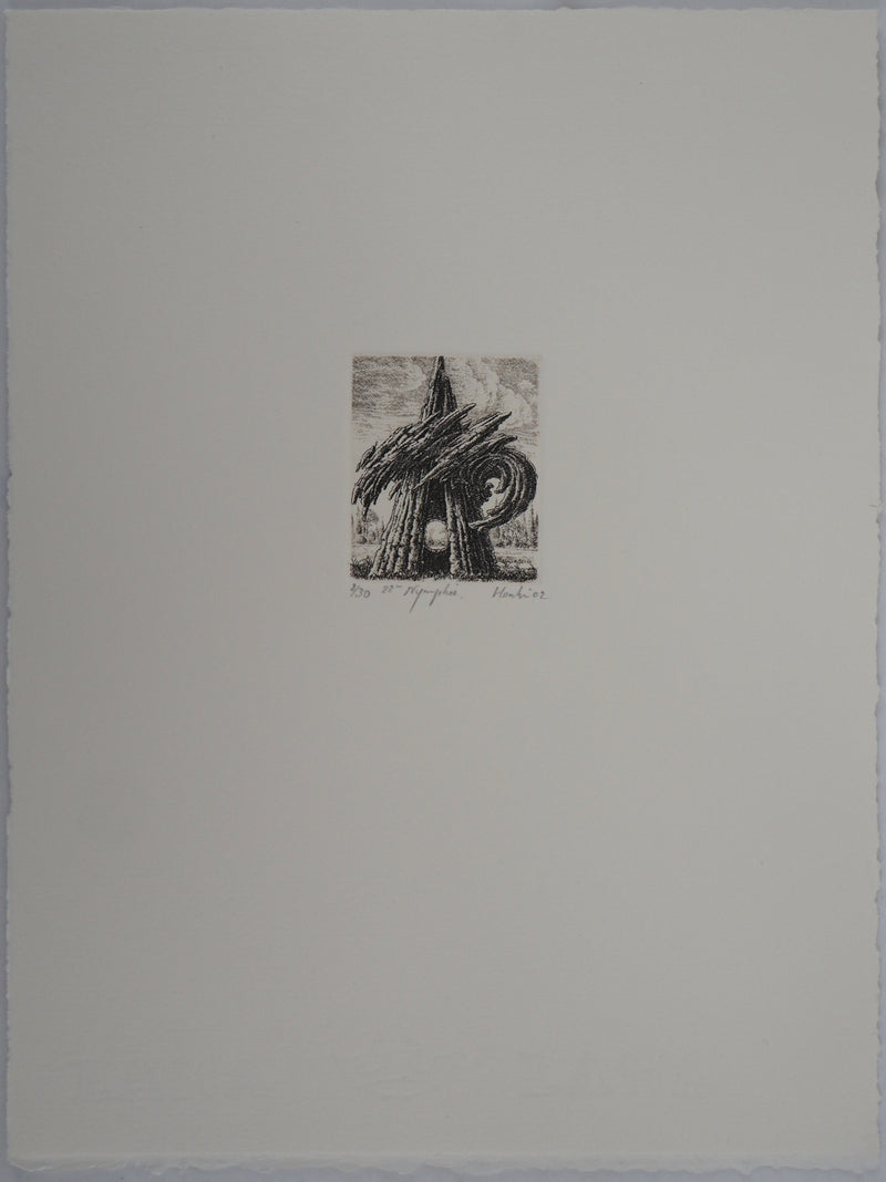 François HOUTIN : 22ème nymphée - Gravure (détail)