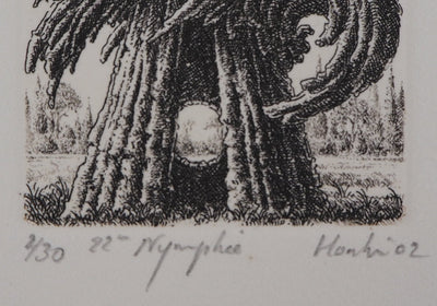 François HOUTIN : 22ème nymphée - Gravure (détail)