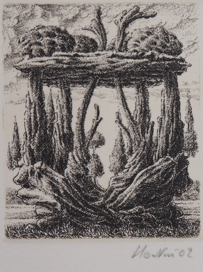 François HOUTIN : 3e et 4ème nymphées - Gravure (détail)