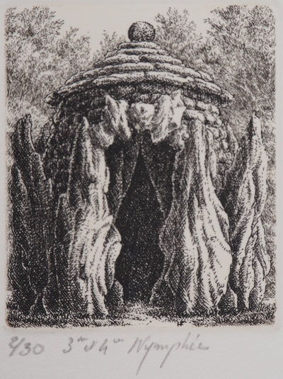 François HOUTIN : 3e et 4ème nymphées - Gravure (détail)