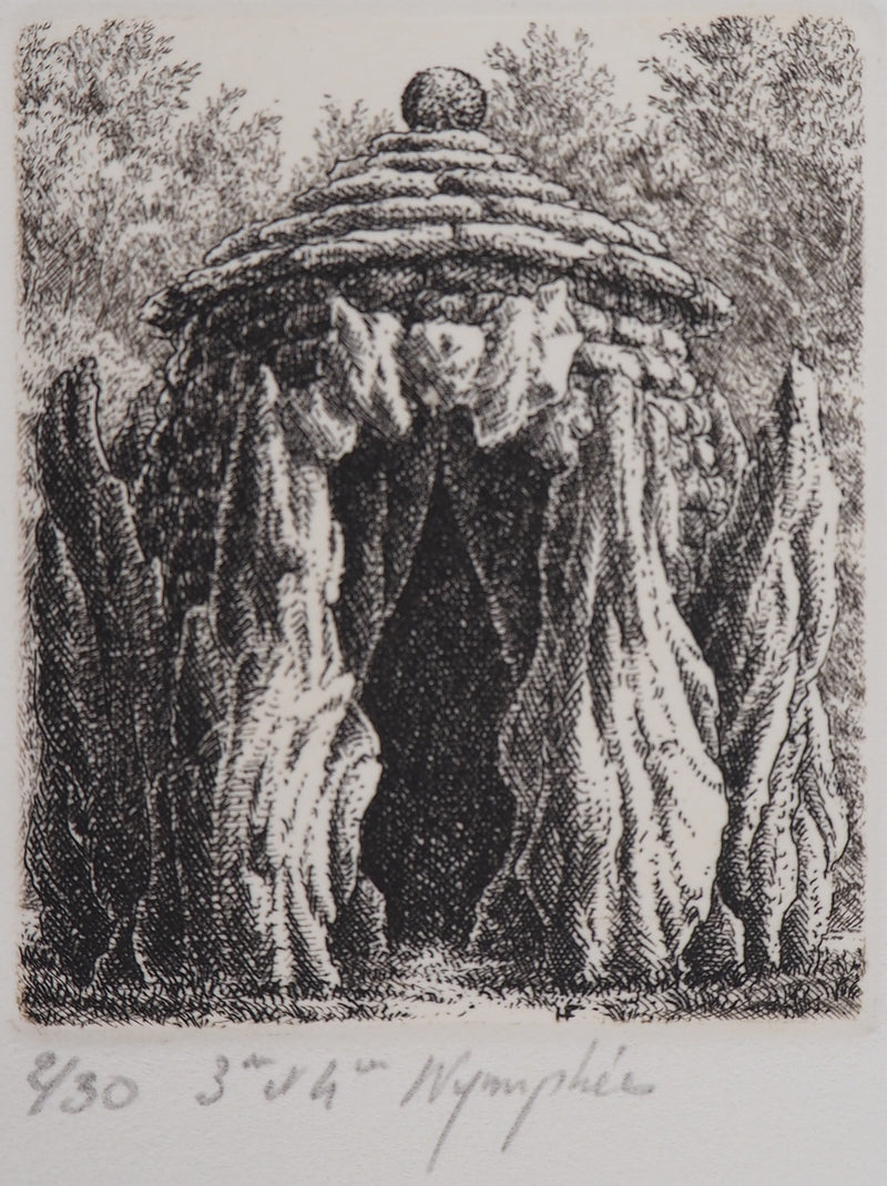 François HOUTIN : 3e et 4ème nymphées - Gravure (détail)