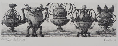 François HOUTIN : Balustrade de vases, 1985 - Gravure