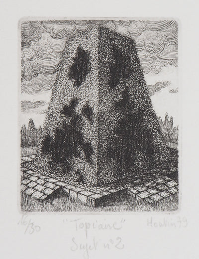 François HOUTIN : Le buisson, 1979 - Gravure