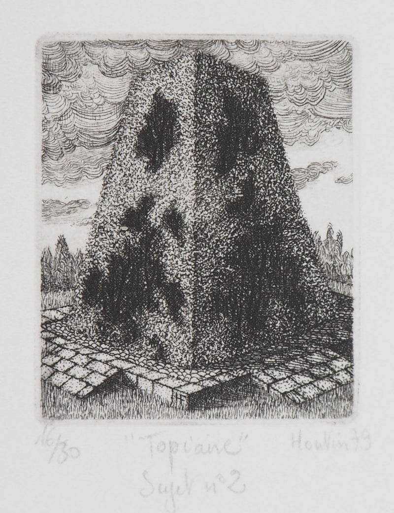 François HOUTIN : Le buisson, 1979 - Gravure