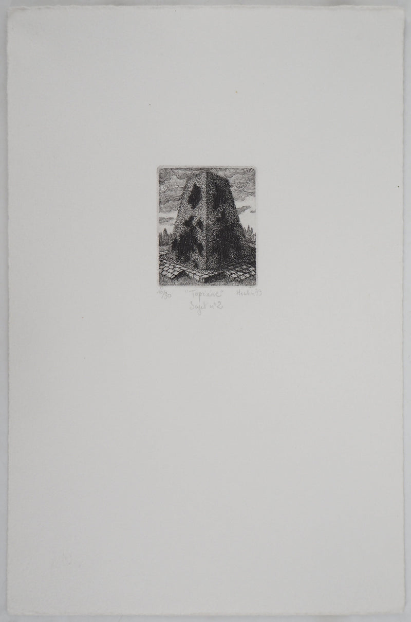 François HOUTIN : Le buisson, 1979 - Gravure (détail)