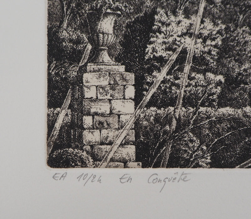 François HOUTIN : En conquête, 2002 - Gravure (détail)