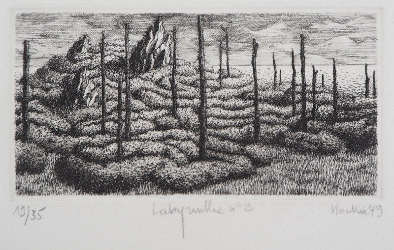 François HOUTIN : Labyrinthe n°2, 1979 - Gravure