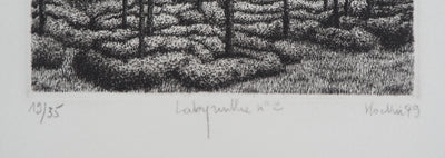 François HOUTIN : Labyrinthe n°2, 1979 - Gravure (détail)