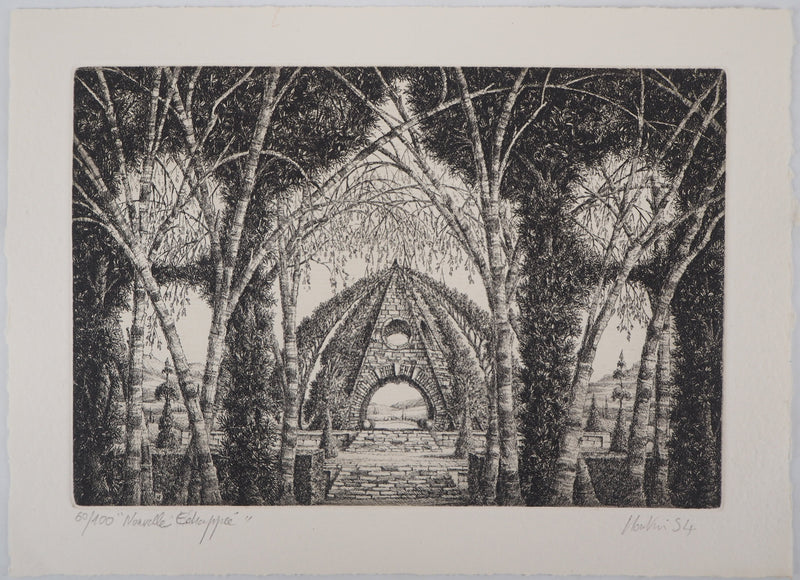 François HOUTIN : Nouvelle échappée, 1994 - Gravure (détail)