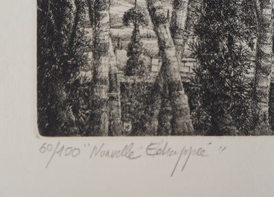 François HOUTIN : Nouvelle échappée, 1994 - Gravure (détail)