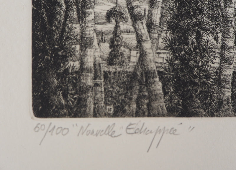 François HOUTIN : Nouvelle échappée, 1994 - Gravure (détail)