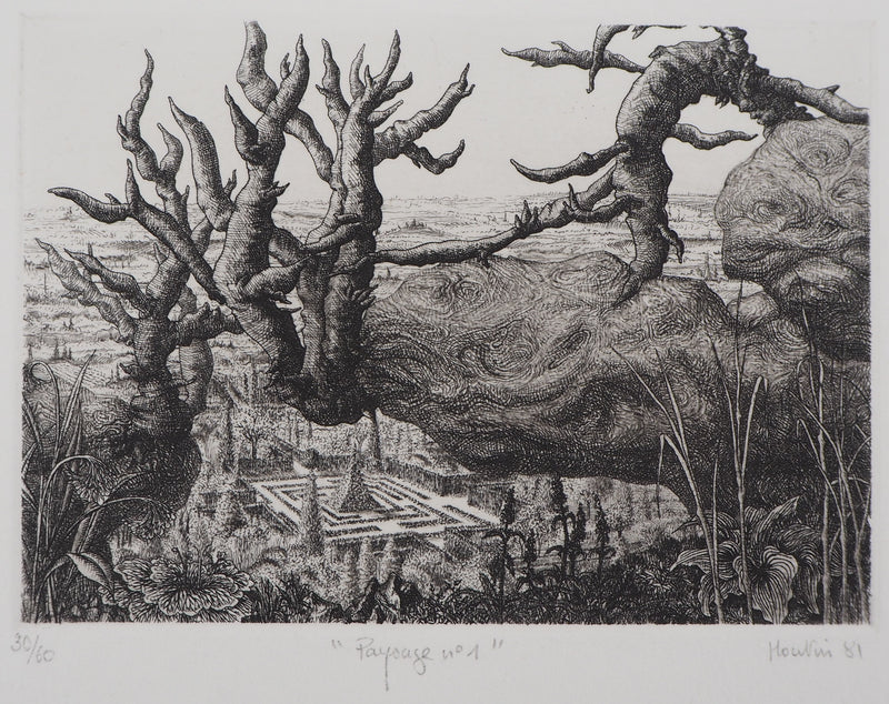 François HOUTIN : Paysage n°1, 1981 - Gravure