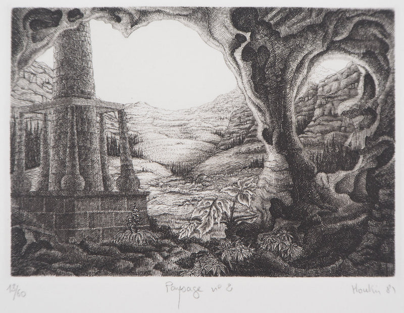 François HOUTIN : Paysage n°2, 1981 - Gravure