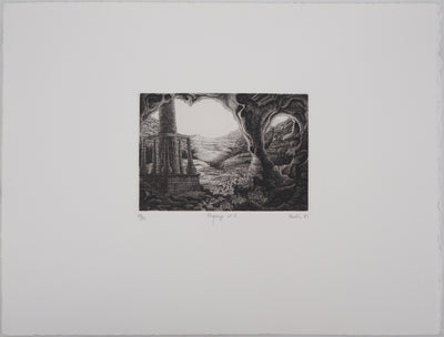 François HOUTIN : Paysage n°2, 1981 - Gravure (détail)