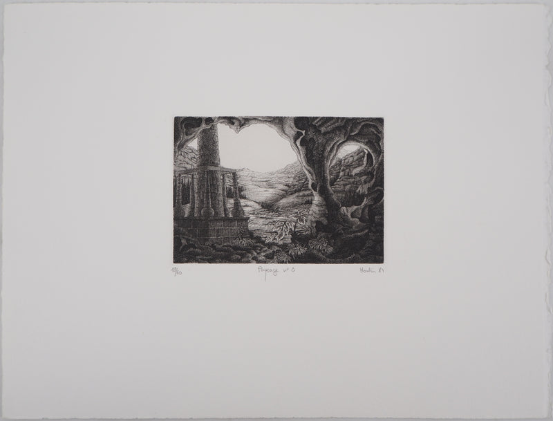 François HOUTIN : Paysage n°2, 1981 - Gravure (détail)