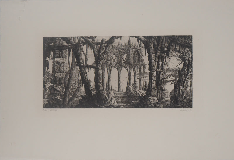François HOUTIN : Rêverie, 1993 - Gravure (détail)