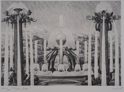 François HOUTIN : Théâtre d'eau, 1985 - Gravure