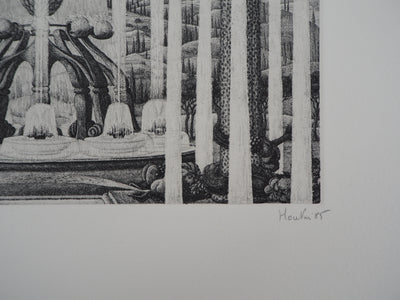 François HOUTIN : Théâtre d'eau, 1985 - Gravure (détail)