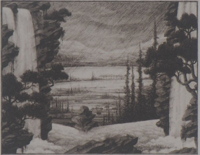 François HOUTIN : Cascades - Héliogravure (détail)