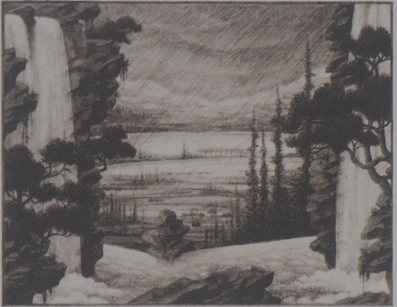 François HOUTIN : Cascades - Héliogravure (détail)