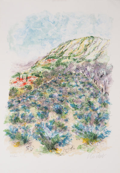 Urbain HUCHET : Villages dans les Alpilles - Lithographie