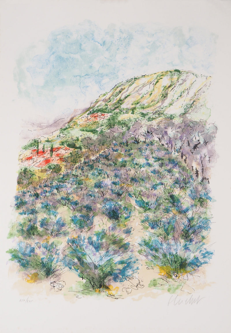 Urbain HUCHET : Villages dans les Alpilles - Lithographie