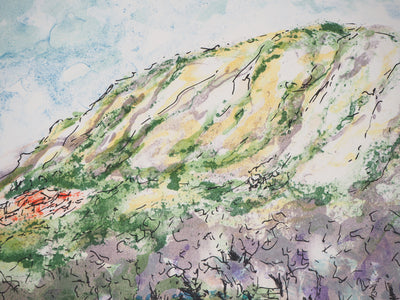 Urbain HUCHET : Villages dans les Alpilles - Lithographie (détail)