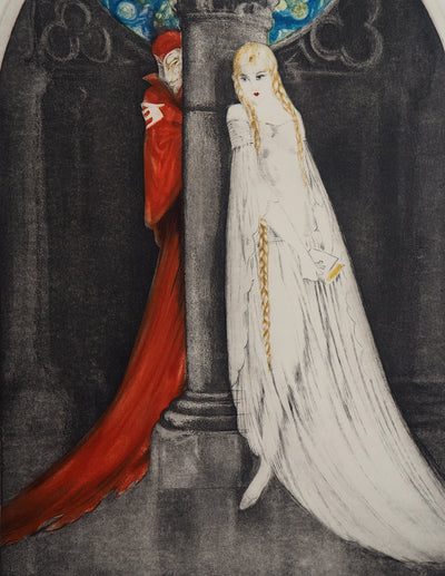 Louis ICART : Margueritte et Méphistophélès, 1928 - Gravure (détail)