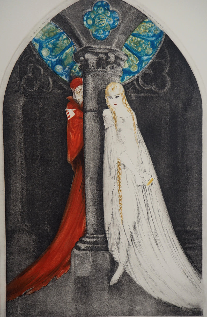 Louis ICART : Margueritte et Méphistophélès, 1928 - Gravure (détail)
