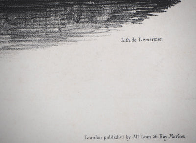 Eugène ISABEY : Souvenirs, bord de canal - Lithographie (détail)