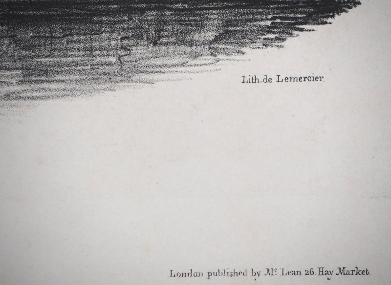 Eugène ISABEY : Souvenirs, bord de canal - Lithographie (détail)